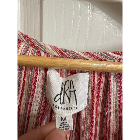 dRA Los Angeles‎ Anthropologie red white striped a-line tiered mini dress Medium - Picture 3 of 5